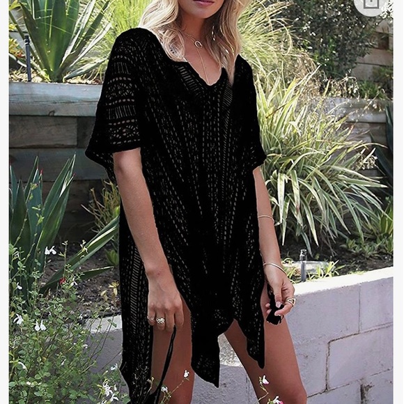 HARHAY beach cover up. Black knit. Brand new in bag. - Picture 2 of 3